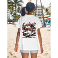 thumbnail image 2 of PatPat Women's California Graphic Short-sleeve T-Shirt with Vintage Car and Palm Tree Print, 2 of 6