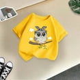 thumbnail image 4 of LUOGENLI T-Shirt pour Filles, Mignon T-Shirt Imprimé Col Rond Manches Courtes Été Décontracté Mode Ample T-Shirt Hauts Chemises pour Filles Midi Chemises Crayon Jaune 2-4 Ans, 4 of 4