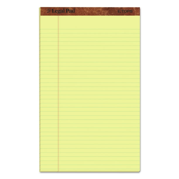 Tops The Legal Pad 50 Sheet 8.5x14 Wide/Legal Rule Perforated Pads ...