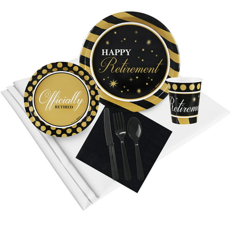 Officially Retired Retirement Party Supplies - Party Pack for 40 - Walmart.com