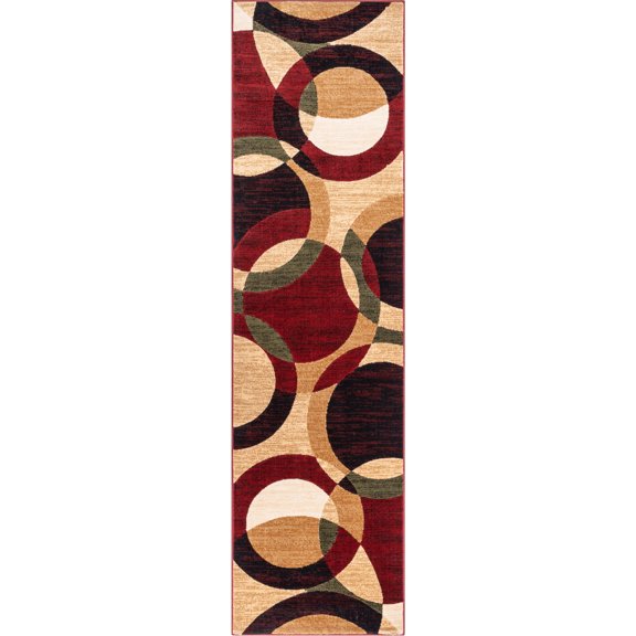 Well Woven Dulcet Bingo Modern Geometric Red 2'3" x 7'3" (2x7) Runner Rug