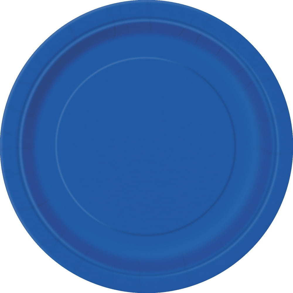 Royal Blue Paper Dessert Plates, 7in, 50ct