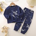 thumbnail image 2 of TOWED22 Toddler Baby Girl Boy Clothes Set 2 Piece Long Sleeve Sweatshirt Tops and Casual Pants Cartoon Graphic Print Fall Winter Outfits Clothing(Navy,7-8 Y), 2 of 6