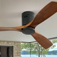 thumbnail image 2 of Tower Fan 52 Inch Flush Mount Ceiling Fan DC 3 Wood Fan Blade Noiseless Reversible Motor Smart Remote Control Without Light,Pedestal Fan, 2 of 9