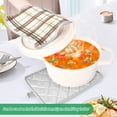 thumbnail image 3 of Yayeee Pot Holders Kitchen Heat Resistant with Pockets 7"x9.8" Cotton Oven Cooking Hot Pads, Cream Plaid, 3 of 7