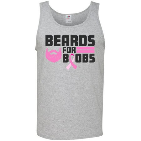 Beards For Boobs with Pink Beard and Ribbon Men's Tank