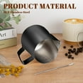 thumbnail image 5 of chalian-Milk Frothing Pitcher, 20oz Milk Frother Cup with Clear Scale, 304 Stainless Steel Cappuccino Espresso Machine Accessories for Barista Coffee Bar with Latte Art Pen, Black, 5 of 13