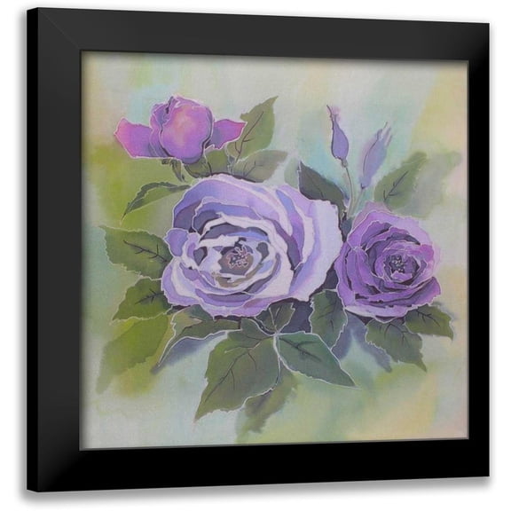 Mayskaya, Alisa 12x12 Black Modern Framed Museum Art Print Titled - Purple roses