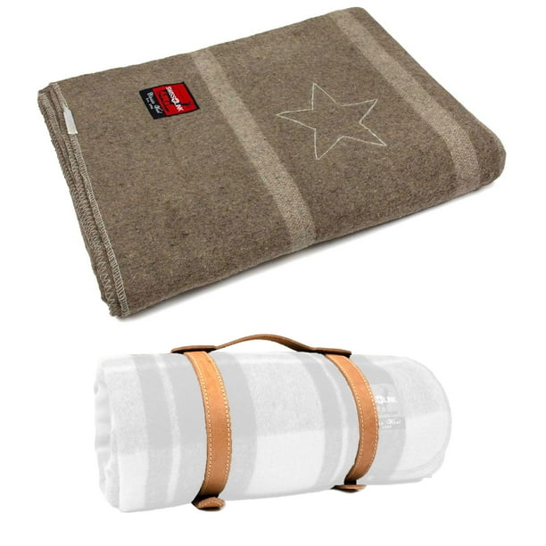 Swiss Link Military Surplus Italian Wool Blanket With Leather Carrier Com Military Surplus Italian Wool Blanket, Army Surplus Wool Blankets