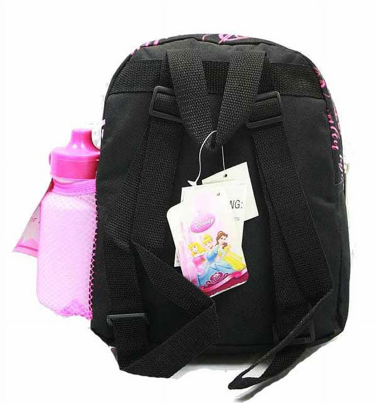 Mini Backpack - - Princess - w/Water Bottle Black New School Bag 35395 - image 3 of 3