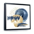 thumbnail image 3 of Designart 'Gold and Dark Blue Abstract Circle Ocean Texture' Modern Framed Canvas Wall Art Print, 3 of 5
