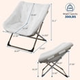 thumbnail image 4 of Yeshouse Sillón plegable extragrande y cómodo, con acento de piel sintética, para leer y relajarse, con estructura de metal, ideal para sala de estar, dormitorio y dormitorios, 4 of 9