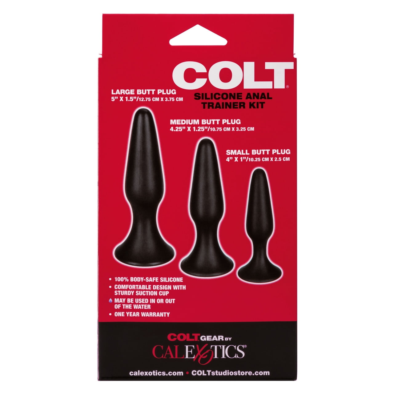 CalExotics Colt Set of 3 Silicone Anal Stretching Kit, Black