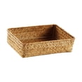 thumbnail image 2 of Woven Rattan Desktop Storage Basket, Natural Organizer for Clutter, Mail, Office Supplies, Rustic Home Decor, Size M, 2 of 5