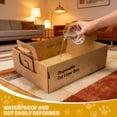 thumbnail image 4 of Disposable Litter Boxes for Cats, 3 Pack Portable Waterproof Travel Litter Box, Foldable Cardboard Cat Litter Box for Road Trip Vacation, Leak Resistant Large 17.2''x12.2''x5.3'', Brown, 4 of 6