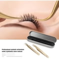 thumbnail image 2 of FERYES Lash Tweezers for Eyelash Extensions, Professional Dolphin & Boot Tweezers, Stainless Steel Lash Extension kit, Volume Precision Eyelash Tweezer with Tin Box, 2 Pcs, Gold-Plated, 2 of 8