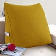 thumbnail image 6 of WOWMAX Linen PP-Cotton Filled Triangular Wedge Pillow Positioning Support Reading Backrest Cushion for Sofa Bed Day Bed and Upholstered Headboard with Removable and Washable Cover Yellow 23.5 Inches, 6 of 7