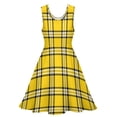 thumbnail image 3 of 2024 Present Birthday Clothes Womens Dress Skate Fashion Street Sleeveless Dresses Beach Boho Print Lines Black Dress Plaid Yellow, 3 of 7