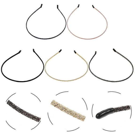 NIAIZEK Vintage Headband Assorted Color Simple Cloth Headwear Prop for Everyday 5Pcs