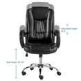 SMILE MART Adjustable High Back Ergonomic Faux Leather Swivel Office Chair, Black