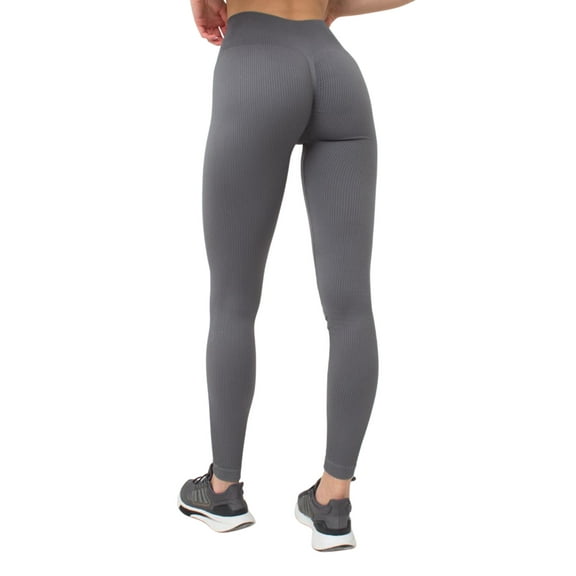 Seamless Ribbed High-Waisted Push-Up Leggings for Women - Yoga, Workout, Gym, and Casual Wear