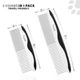 thumbnail image 3 of Poodle Pet Cat and Dog Grooming Comb with Stainless Steel Teeth, 2 Pack (Black), 3 of 8