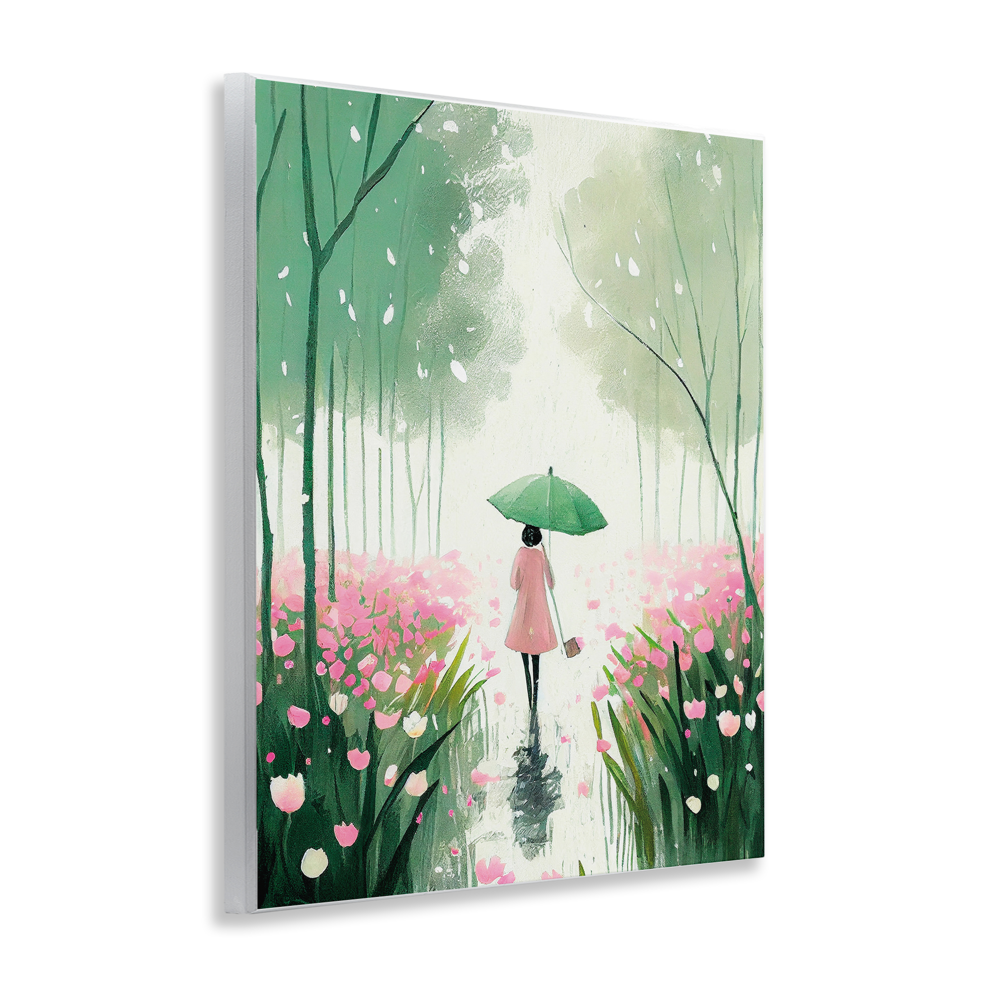 Stupell Industries Nature Stroll in Rain Landscape Painting Unframed Art Print Wall Art, 11 x 14