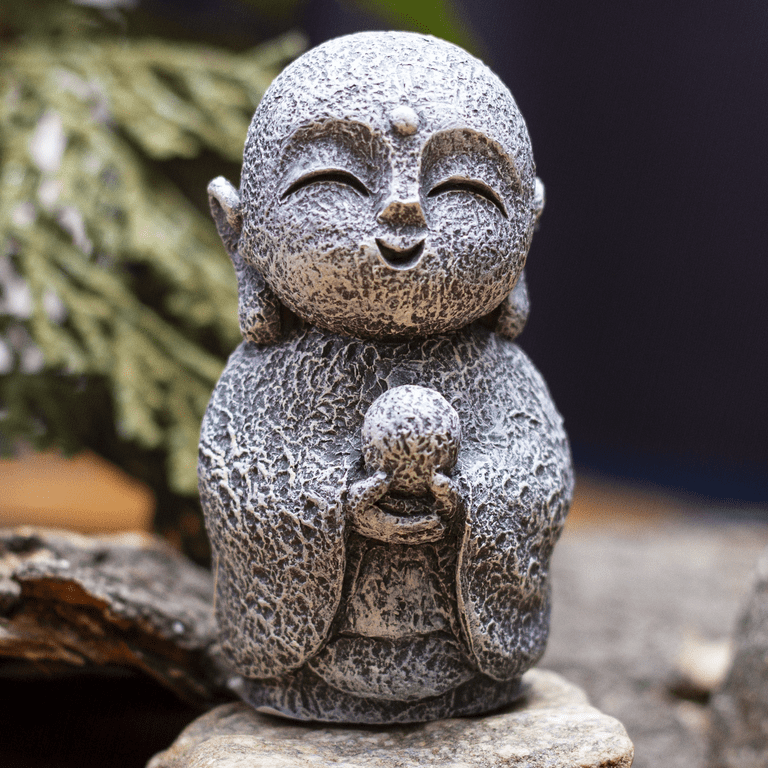 Eastern Enlightenment Happy Japanese Jizo Monk with Wealth Eastern Enlightenment Happy Japanese Jizo Monk with Wealth