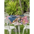 thumbnail image 2 of Outdoor Tablecloth with Umbrella Hole and Zipper, Pink Easter Bunny Round Table Cloth 54 Inch Waterproof Tablecloth, Spring Tulip Easter Eggs Plaid Burlap Picnic Table Cover for Patio Camping, 2 of 7