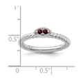 thumbnail image 2 of 2.5mm 14k White Gold Stackable Garnet Twisted Ring Size 7 Stackable Ring for Women, 2 of 2