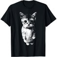 thumbnail image 1 of Playera El Gato Sad Kitten Funny Meme Sad Crying Cat Munchkin Kitty, Manga Corta Unisex, Color Negro, Talla 2XL, 1 of 5