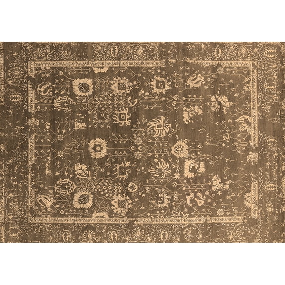 Ahgly Company Indoor Rectangle Oriental Brown Industrial Area Rugs, 5' x 8'