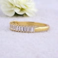 thumbnail image 3 of Baguette Cut Moissanite Band Half Eternity Wedding Band Yellow Gold Plated Jewelry Birthday Promise Ring Gift for Her, 3 of 5