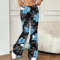 thumbnail image 7 of Cutuoiiu Womens Trendy Watercolor Print Flared Pants with Elastic Waistband for Fitness and Casual Outings Gift, 7 of 7