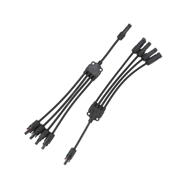 Un par de adaptadores de panel solar Y rama 1 a 4 Cable conector de panel solar impermeable para sistema de energía solar 1000 V CC