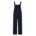thumbnail image 4 of Mujer moda casual sólido cordón bolsillo mameluco largo mono correa botón mono Pompotops ulkah942177, 4 of 4