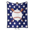 thumbnail image 1 of LHSHID Baseball Stuff Cozy Fleece Baseball Blanket Plush Fuzzy Fleece Throw Blanket for Bed Sofa Office Couch Travel 50x60in, 1 of 6
