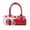 Red, variant on Women PU Retro Shoulder Bag with Pendant Top Handle Bag Polka Dot Crossbody Purse with Zipper for Travel Shopping Work Daily Use (Black)