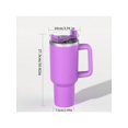 thumbnail image 2 of 1pc 1200ml/40oz Cold Drink Cup With Handle And Straw, Stainless Steel Flat Bottom Cup With Handle And Leakproof Design, Outdoor Travel Cup With Carryi, 2 of 4
