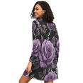thumbnail image 2 of FORMRS Womens Long Sleeve Nightgowns Crew Neck Sleep Shirt Soft Pajamas Sizes S-3XL, Black Roses, 2 of 8