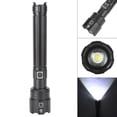 thumbnail image 4 of Linterna LED P90 superbrillante IPX4 resistente al agua, linterna táctica con Zoom y carga USB con pantalla de alimentación para acampar al aire libre, color negro, 4 of 14