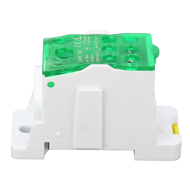 Caja de distribución de terminales de 690 V y 160 A, bloque de terminales de riel DIN, caja de conexiones de energía para electricidad, color verde