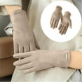 thumbnail image 1 of Suede Warm Gloves for Men And Women With Heating In Winter Non Slip Flip Velvet Gloves for Screen, 1 of 5