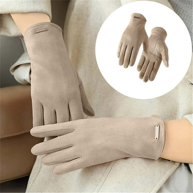 Suede Warm Gloves For Men And Women With Heating In Winter Non Flip Velvet Gloves For Screen Latex Long Gloves for Work Microfiber Cleaning Glove Poop Gloves Transparent Gloves Disposable Gloves for