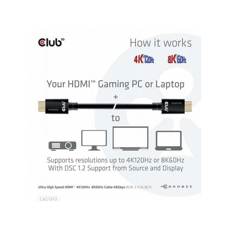 Club 3D Cable HDMI 2.0 4K Premium 3m Negro