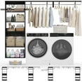 thumbnail image 7 of Aheaplus Over Washer Dryer Storage Shelf, 8FT Wall Mounted Laundry Room Organizer, Space Saver Clothes Drying Rack with Hanger Rod, 6-Tier Heavy-Duty Closet System with Adjustable Shelves, Black, 7 of 7