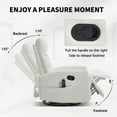 thumbnail image 3 of PAPROOS Rocker Recliner with Heat Therapy and Massage, PU Leather 360°Swivel Rocker Recliner, Rocking Chair for Nursery, Small Rocking Recliner, Manual Recliner for Home Theater Living Room, White, 3 of 7