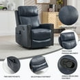 thumbnail image 6 of Genuine Leather Manual Recliner Chair, Swivel Rocking Recliner Chair with Heating and Massage for the Elderly, Ergonomic Lounge Single Sofa Seat, Blue, 6 of 6