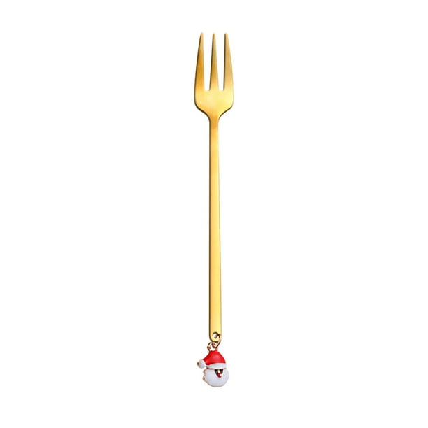 Decoraciones navideñas para el hogar Tenedor de café de metal Cuchara agitadora Decoraciones de mesa navideñas Año Nuevo Wmkox8yii FHAKJF532