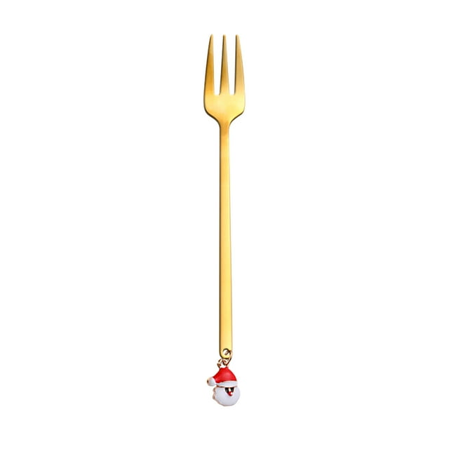 TIMIFIS Forks Kitchen Accessories Home Christmas Decorations Metal Coffee Fork Stirring Spoon Christmas Table Decorations New Year